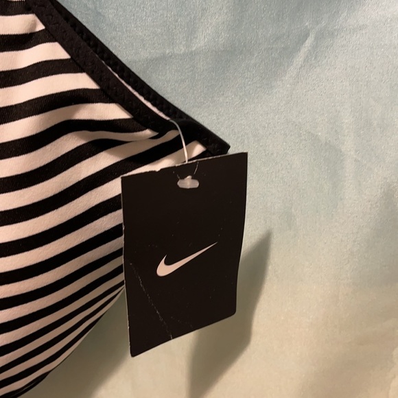 NWT NIKE BLK/WHT MESH TANKINI TOP SZ LG. - Picture 4 of 8